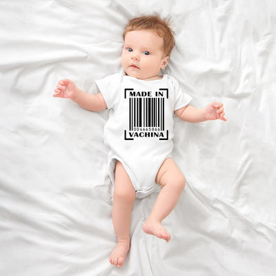 Cheeky 'Made in Vachina' Baby Bodysuit - Funny Baby Shower Gift & Unique Baby Announcement Outfit - Hoolaroo