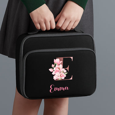 Personalised Lunch Bag For Girls  Rose Gold Initial Lunch Box For Kids Custom Name Back To School Insulated Bag Durable & Stylish Back To School Lunch Box