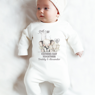 First Fathers Day Sleepsuit Personalised Pyjamas Baby Daddy Newborn Gift Together 2026 – Custom Baby Romper Outfit for Daddy’s First Fathers Day