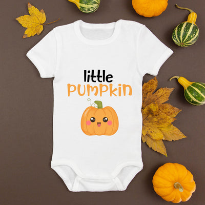 Personalised Baby Little Pumpkin Halloween Baby Grow Bodysuit 1st Halloween Outfit 2025 Cotton BabyGrow Vest Girl Boy Unisex Gift Name - Hoolaroo