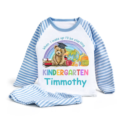 When I Wake Up I Will Be Starting School Nursery Pyjamas for Boys - Soft Cotton Long Sleeve Kids Sleepwear for New School Starters