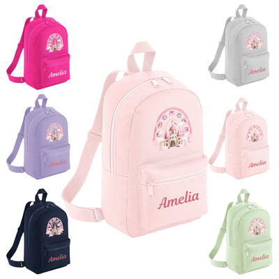 Personalised Backpack for Unicorn Castle Nursery Rucksack for Toddlers Customised School Bag for Kids