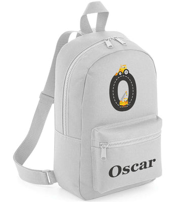 Personalised Backpack for Boys Digger Nursery Rucksack for Toddlers Customised School Bag Kids