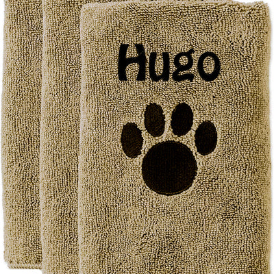 Personalised Embroidered Super Absorbent Microfibre Dog Towel Pet Towel100 x 50 cm - Hoolaroo