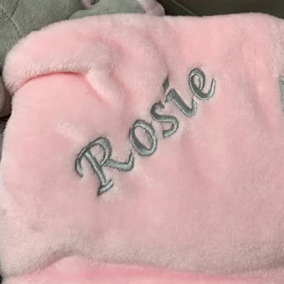 Hoolaroo Personalised Baby Girl Gift New Born Baby Comforter Pink Elephant In Suitcase Gift Box With Wooden Milestone Card Newborn Present First Soft Toy Unique Pink Keepsake Shower Bunny - Hoolaroo