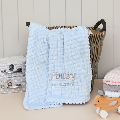 Personalised Blanket Embroidered Soft Baby Blanket Newborn Blankets - Hoolaroo