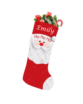 Personalised Printed Santa Christmas Stocking 50cm Red Boot Xmas - Hoolaroo