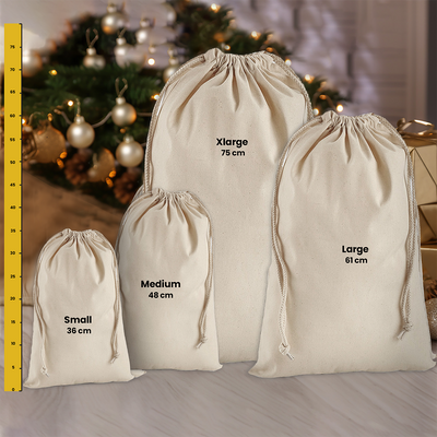 Personalised Dog Christmas Sack - Santa Paws Design, 4 Sizes, Personalised Christmas Toy Sack - Name & Initial - Hoolaroo