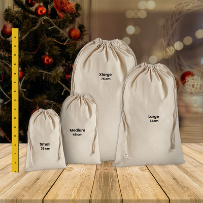 Personalised Santa Sack, Christmas Bauble Design Sack, Personalised Christmas Toy Sack - Name & Initial, Christmas Gift Bag, Xmas 4 Sizes - Hoolaroo
