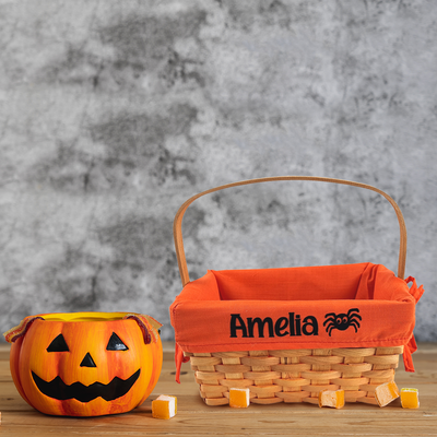 Personalised Halloween Basket, Haloween Gift Bags Bucket Halloween Baskets For Kids With Name - Hoolaroo