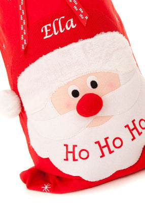 Personalised Embroidered Large Santa Christmas Gift Sack Bag HoHoHo - Hoolaroo