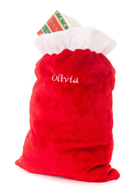 Personalised Embroidered Plush Christmas Santa Sack 90cm - Hoolaroo