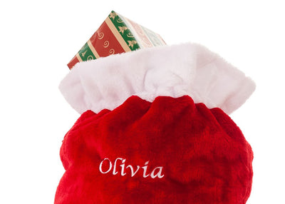 Personalised Embroidered Plush Christmas Santa Sack 90cm - Hoolaroo