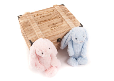 Personalised Engraved Baby Wooden Birth Keepsake Memory Chest Memory Box Vintage - Hoolaroo