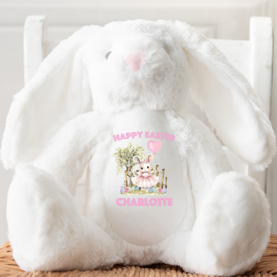 Personalised Easter Bunny Teddy + Pyjamas Gift Set for Kids - Pink Girls Present