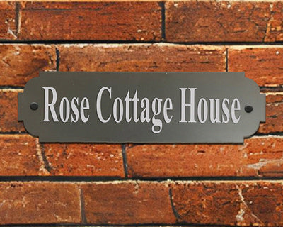 Custom Engraved Slate House Sign 35x10cm - Personalised Name, Number, Text in Any Font - Unique Plaque for Home - Hoolaroo