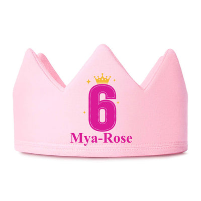 Personalised Birthday Crown - Age 1-6 First Birthday Party Hat with Name - Toddler Party Crown for Girl 1st 2nd 3rd