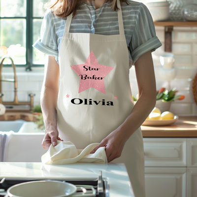 Personalised Star Baker Apron Bake Off Baking Custom Cooking Kitchen Apron For Women Men Natural Gift - Hoolaroo