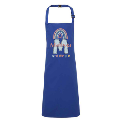 Personalised Kids Apron for Girls - Rainbow Design, Baking Apron for Children Age 2-7, 15 Colours - Perfect Gift for Little Chefs by Hoolaroo - Hoolaroo