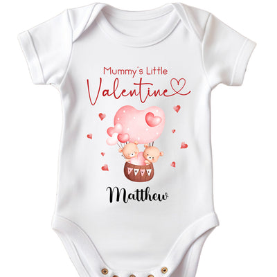 Personalised Bodysuit "Mummy's Little Valentine" Babygrow Vest- Custom 1st Valentine's Day Bodysuit Gift New Girl Boy - Hoolaroo