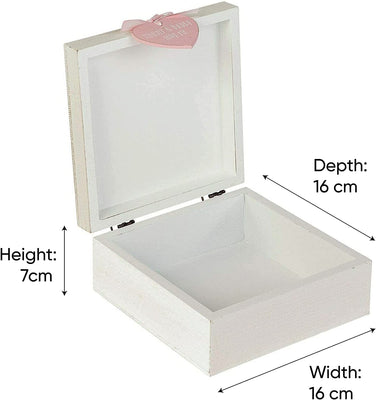 Personalised Engraved Baby Vintage Wooden Elephant Keepsake Box Pink Memory Box - Hoolaroo