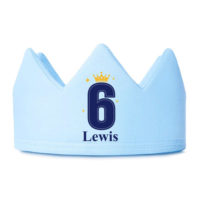 Personalised Birthday Crown - Age 1-6 First Birthday Party Hat with Name - Toddler Party Crown for Boy 1st 2nd 3rd