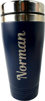 Personalised Engraved Reusable Coffee Cup Eco Friendly Gift Navy Blue Travel Mug - Hoolaroo