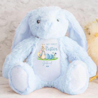 Personalised Blue Bunny Teddy Bear Baby Boy  New Baby Gift Rabbit Present Keepsake