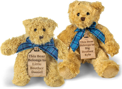 Sister Brother Personalised Teddy Bear Soft Toy Gift Siblings - Hoolaroo