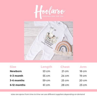 My 1st Fathers Day Sleepsuit Elephant Teddy Gift Set Personalised Pyjamas Baby Daddy Newborn Gift Together First 2025