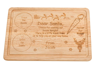 Personalised Bamboo Wooden Santa's Treat Plate Board - Hoolaroo