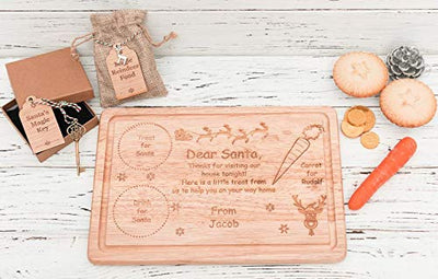 Personalised Bamboo Wooden Santa's Treat Plate Board - Hoolaroo