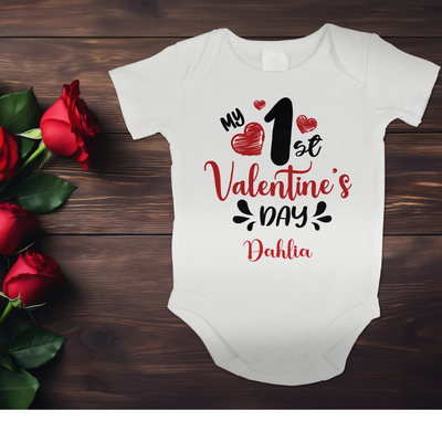 Baby 1st Valentine's Day Grow Bodysuit Outfit Clothing Gift - Hoolaroo