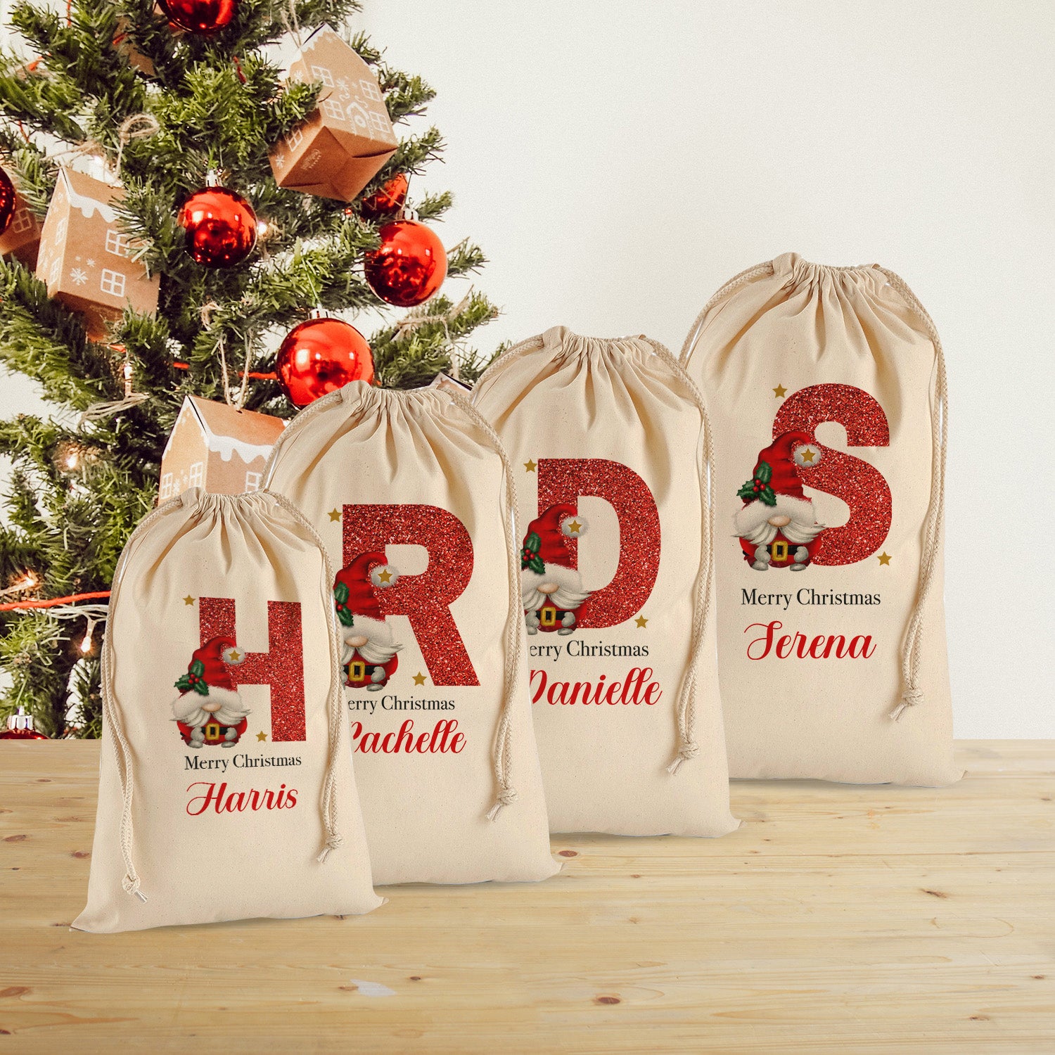 Beautiful Santa Sacks Large Sacks Isolated On White Background 787273 68128