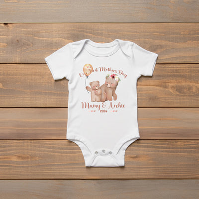 Personalised BabyGrow 1st Mothers Day Together Baby Bears Mummy Design Newborn, 0-12 Months Vest - Hoolaroo