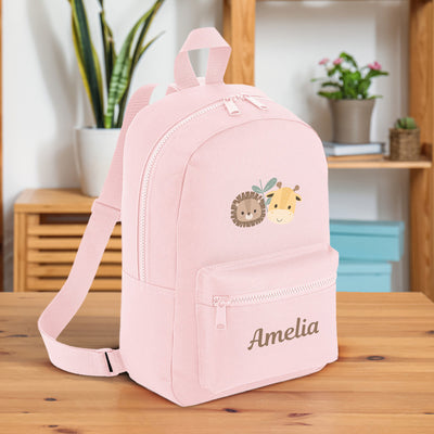 Personalised Toddler Backpack Rucksack for Nursery Bag Baby Kids Boys Jungle Animals Theme - Hoolaroo