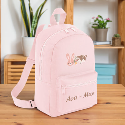 Personalised Toddler Backpack Rucksack for Nursery Bag Baby Kids Boys Girls Woodland Animals Theme - Hoolaroo