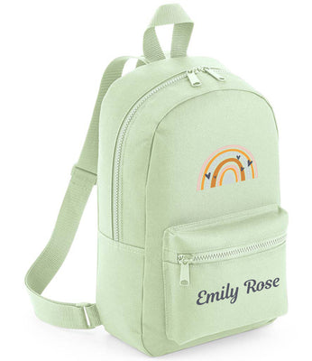 Personalised Toddler Backpack Rucksack for Nursery Bag Baby Kids Girls Boho Rainbow