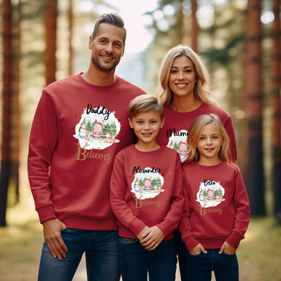 Personalised Family Matching Christmas Jumper Matching Christmas Sweatshirts Santa Christmas Jumper Adult and Child Boy Girl