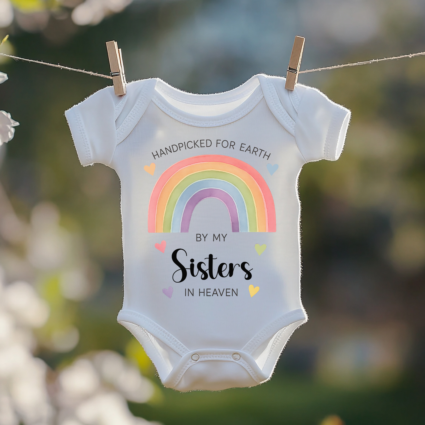 Personalised BabyGrow Vest – Handpicked for Earth Rainbow Bodysuit