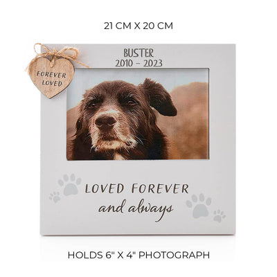 Personalised Engraved 6x4 Wooden Photo Frame - Dog Pet Memory Dog Loss Gift - Hoolaroo