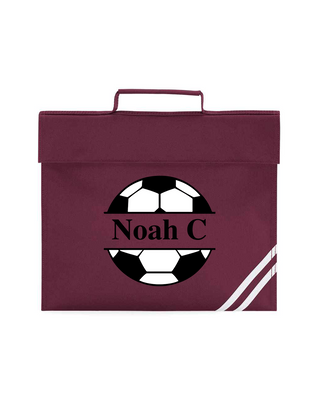 Personalised Book Bag School Kids Children's Boys Girls Junior Toddlers Music Any Name Football Design - Hoolaroo