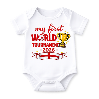 My 1st World Cup England 2026 Babygrow – England Football Baby Vest – England Flag Newborn Bodysuit – Cute Baby Football Outfit – Baby Shower Gift for England Fans