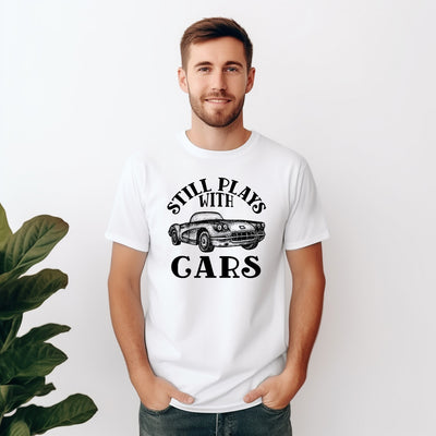 Celebrate Your First Father's Day with Matching Dad and Baby T-shirts and Vest - Play With Cars Design - Perfect 1st Father's Day Gift for the New Dad - Hoolaroo