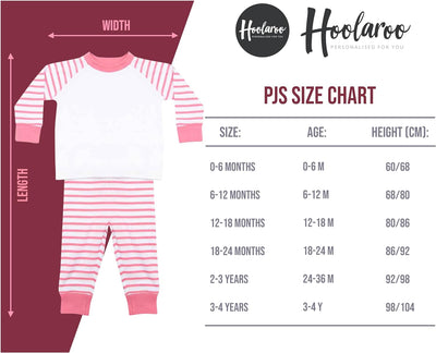 Personalised Girls Birthday Pyjamas - Pink Rainbow Princess Castle Design - 'When I Wake Up' Age One to Four PJs - Hoolaroo