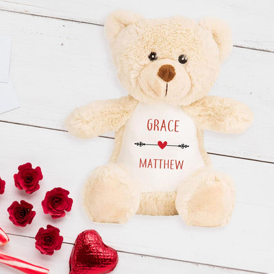 Personalised Valentine's Day Teddy Bear with Custom Love Heart Design - Hoolaroo