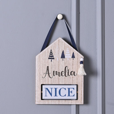 Personalised Christmas Naughty Or Nice Santa Elf Engraved Sign Spinner Sign Home Decor - Hoolaroo
