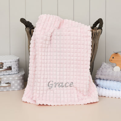 Personalised Blanket Embroidered Soft Baby Blanket Newborn Blankets - Hoolaroo