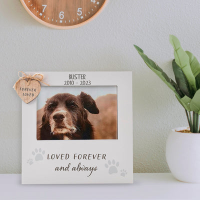 Personalised Engraved 6x4 Wooden Photo Frame - Dog Pet Memory Dog Loss Gift - Hoolaroo