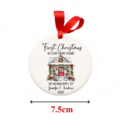 Personalised First Christmas New Home Decoration Custom Couples 1st Married Bauble – Wedding Tree Ornament for First Christmas in New House